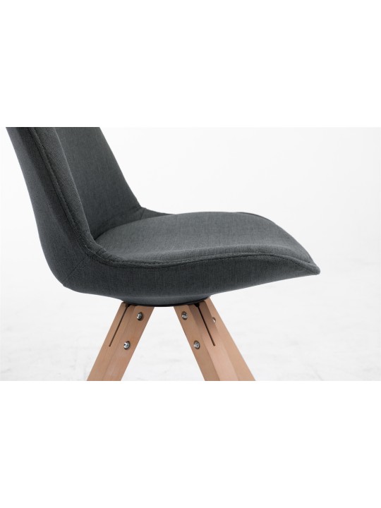 Chaise visiteur Toulouse tissu Natura Square, gris foncé