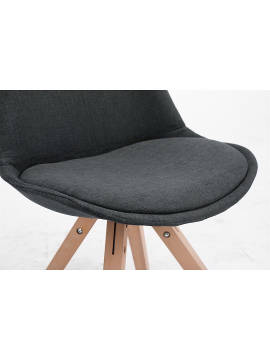 Chaise visiteur Toulouse tissu Natura Square, gris foncé