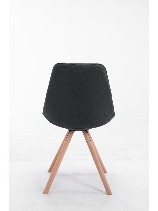 Chaise visiteur Toulouse tissu Natura ronde, gris foncé