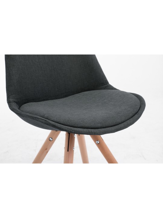 Chaise visiteur Toulouse tissu Natura ronde, gris foncé