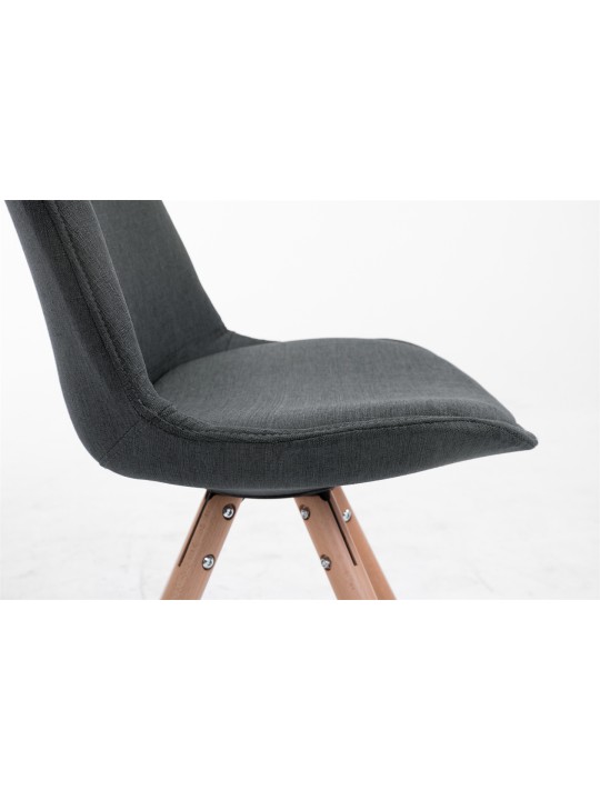 Chaise visiteur Toulouse tissu Natura ronde, gris foncé