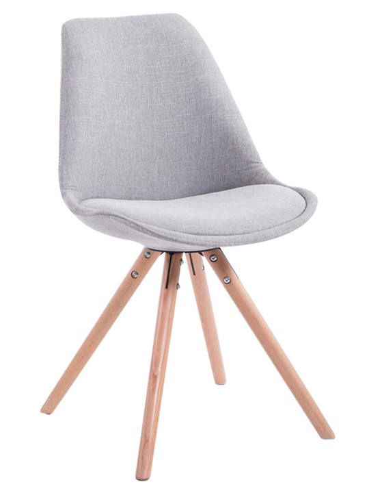 Chaise visiteur Toulouse tissu Natura ronde, gris