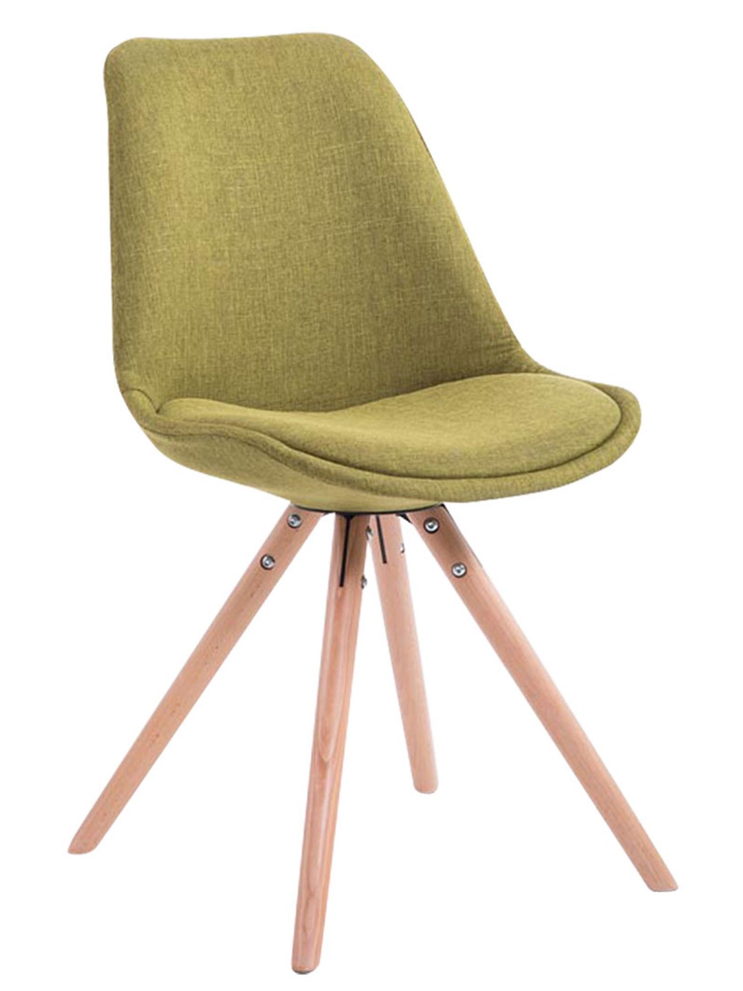 Chaise visiteur Toulouse tissu Natura ronde, vert