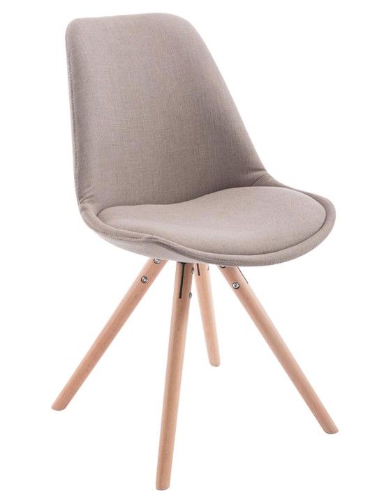 Chaise visiteur Toulouse tissu Natura ronde, taupe