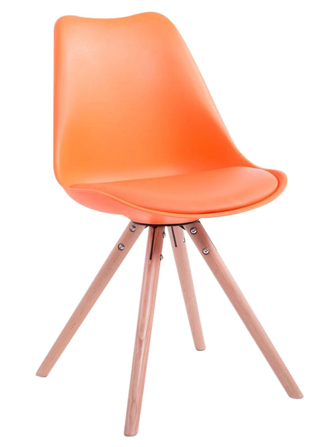 Chaise visiteur ronde Toulouse Natura, orange