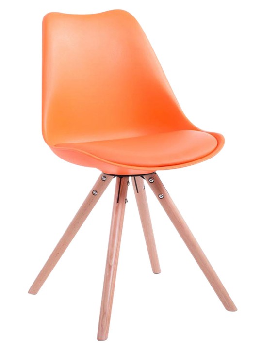 Chaise visiteur ronde Toulouse Natura, orange