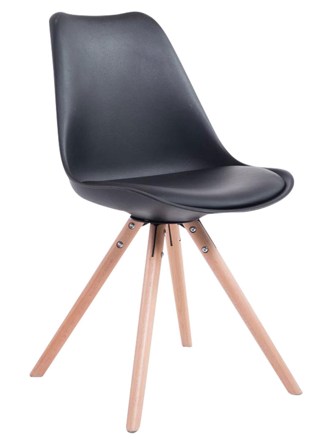 Chaise visiteur ronde Toulouse Natura, noir