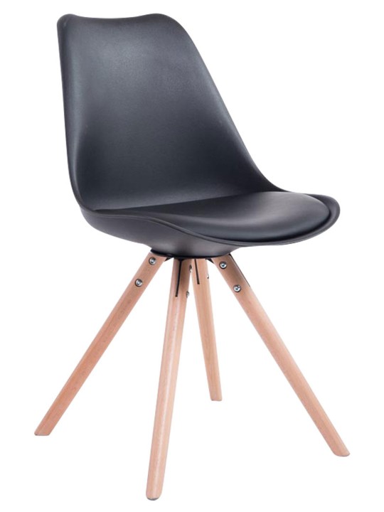 Chaise visiteur ronde Toulouse Natura, noir