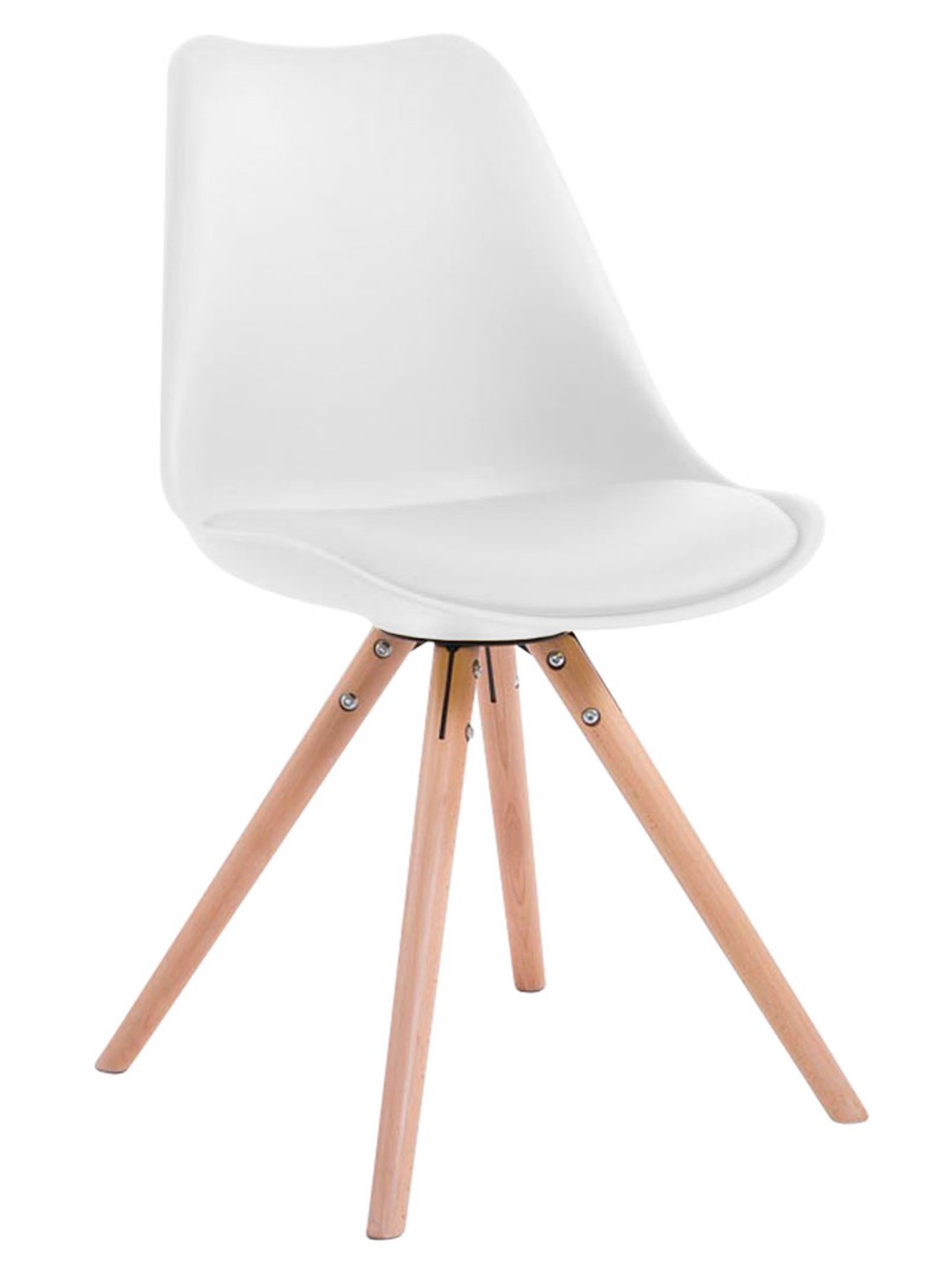 Chaise visiteur ronde Toulouse Natura, blanc