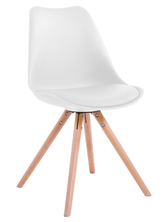 Chaise visiteur ronde Toulouse Natura, blanc