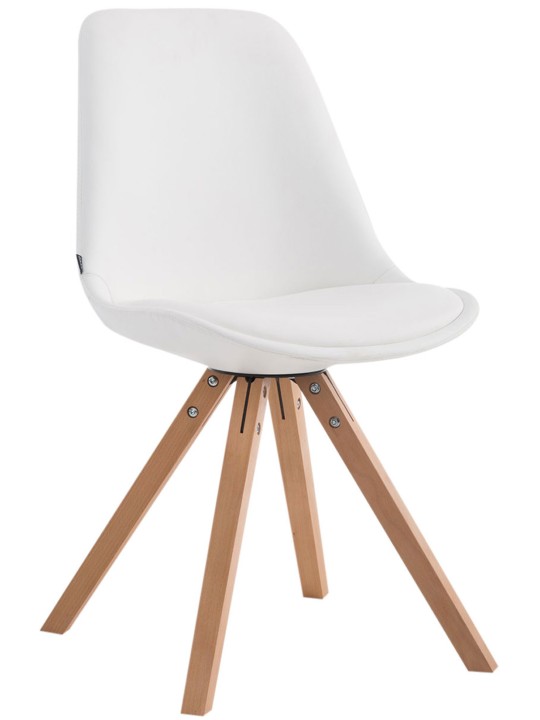 Chaise visiteur Laval Natura Square, blanc
