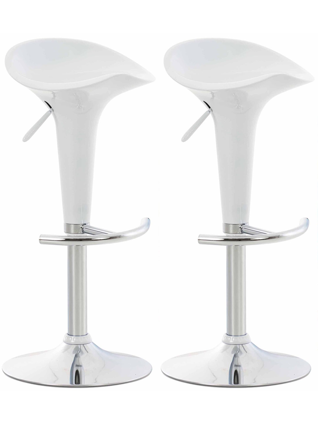 Lot de 2 tabourets de bar Saddle, blanc