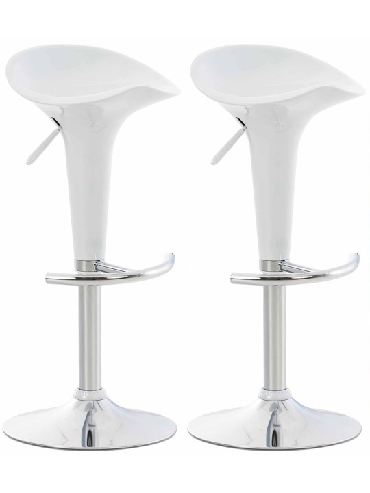 Lot de 2 tabourets de bar Saddle, blanc