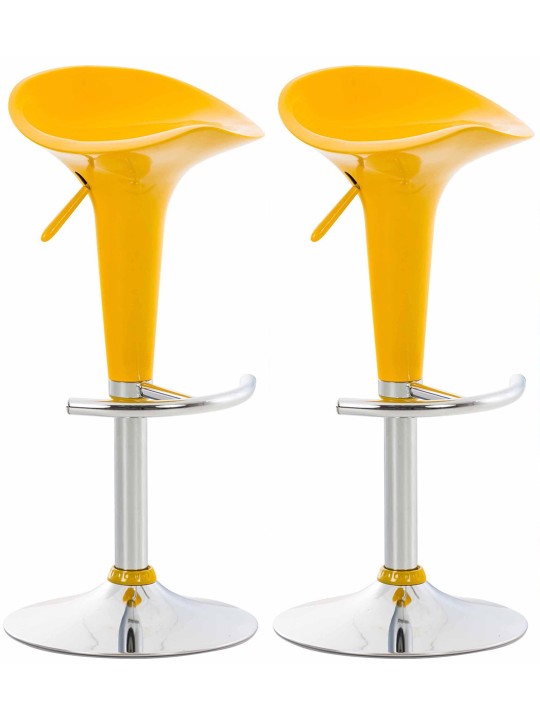 Lot de 2 tabourets de bar Saddle, jaune