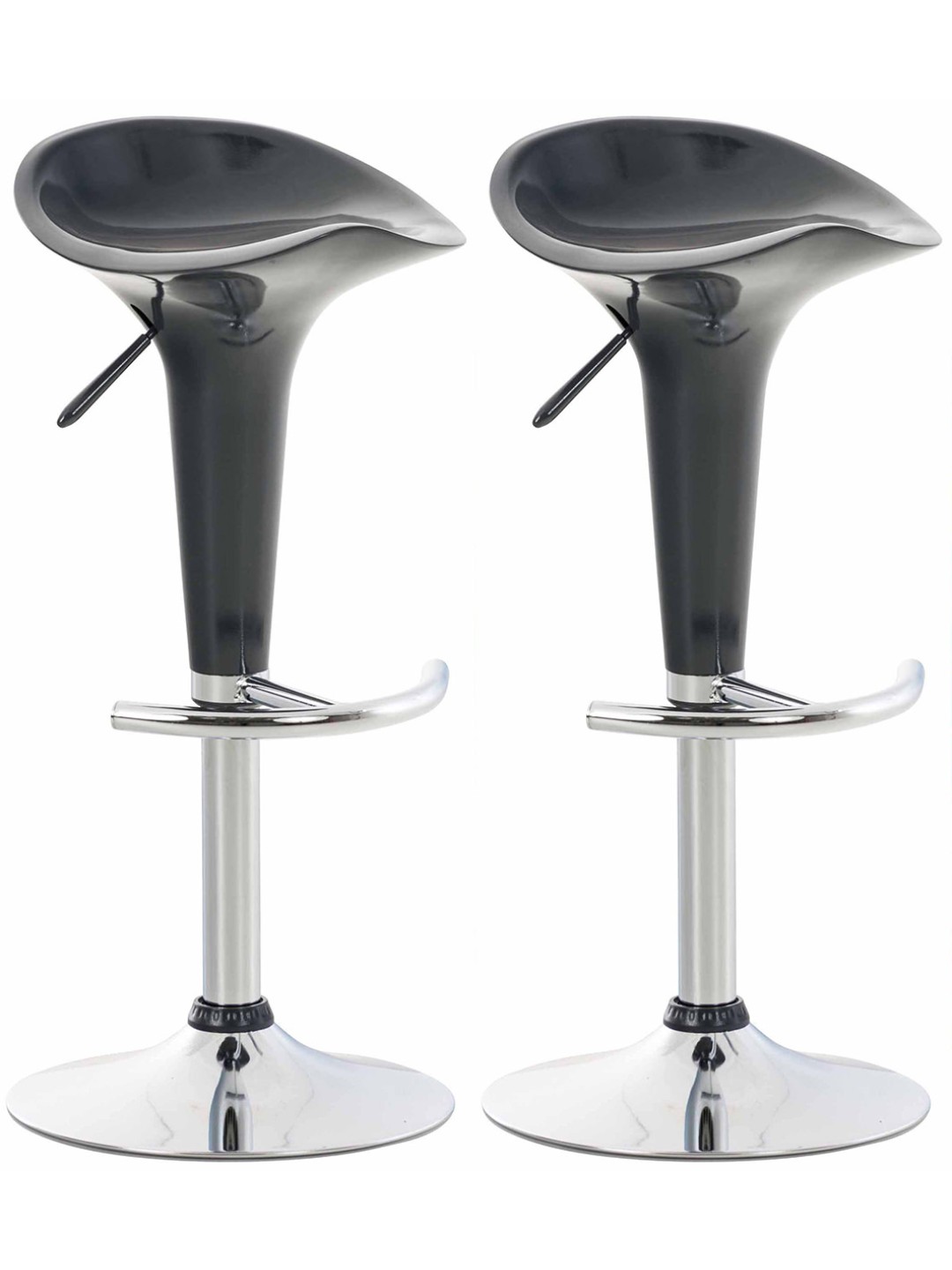 Lot de 2 tabourets de bar Saddle, gris