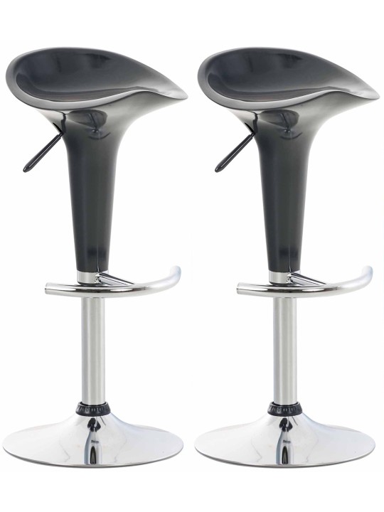 Lot de 2 tabourets de bar Saddle, gris