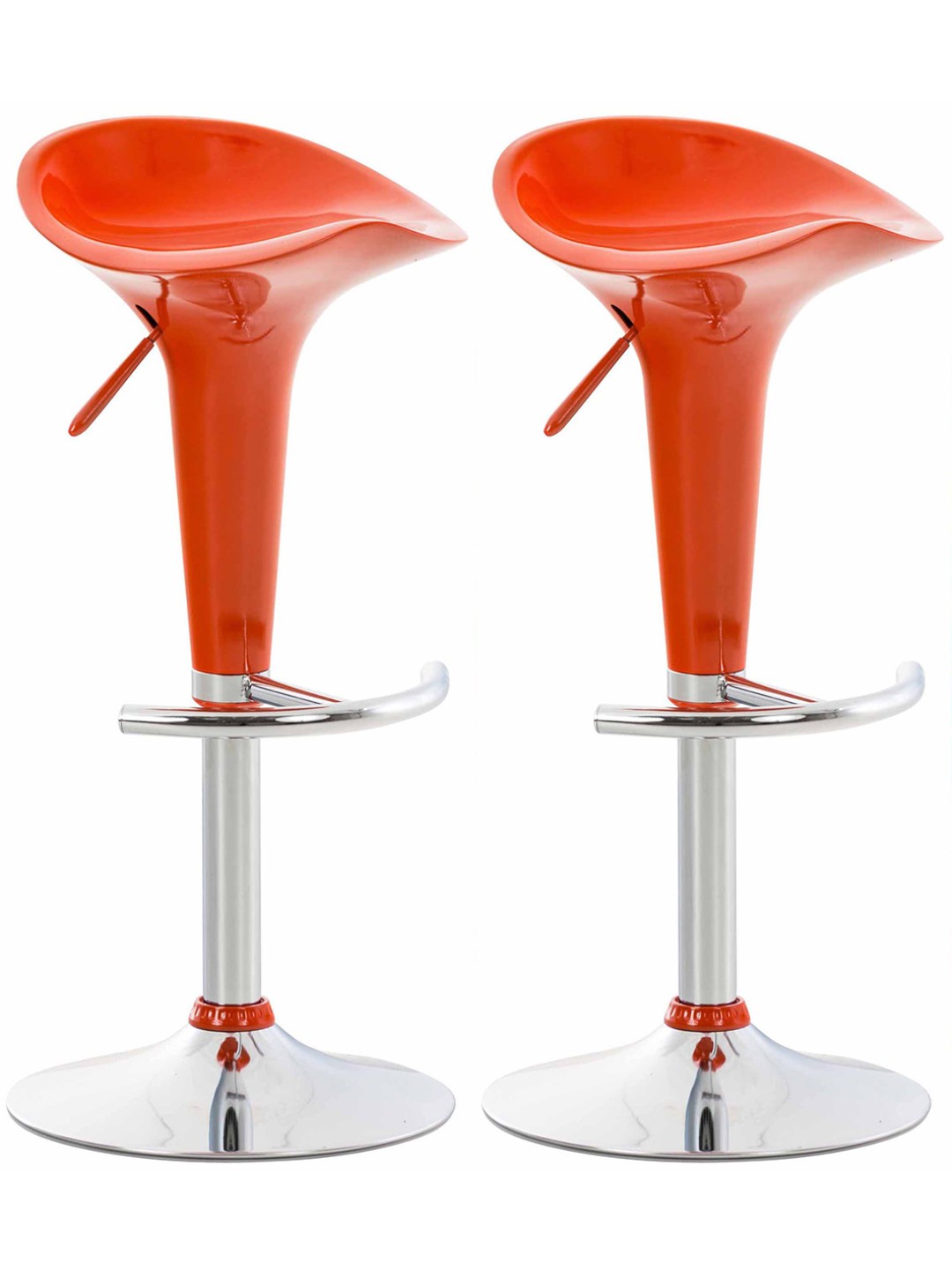 Lot de 2 tabourets de bar Saddle, orange