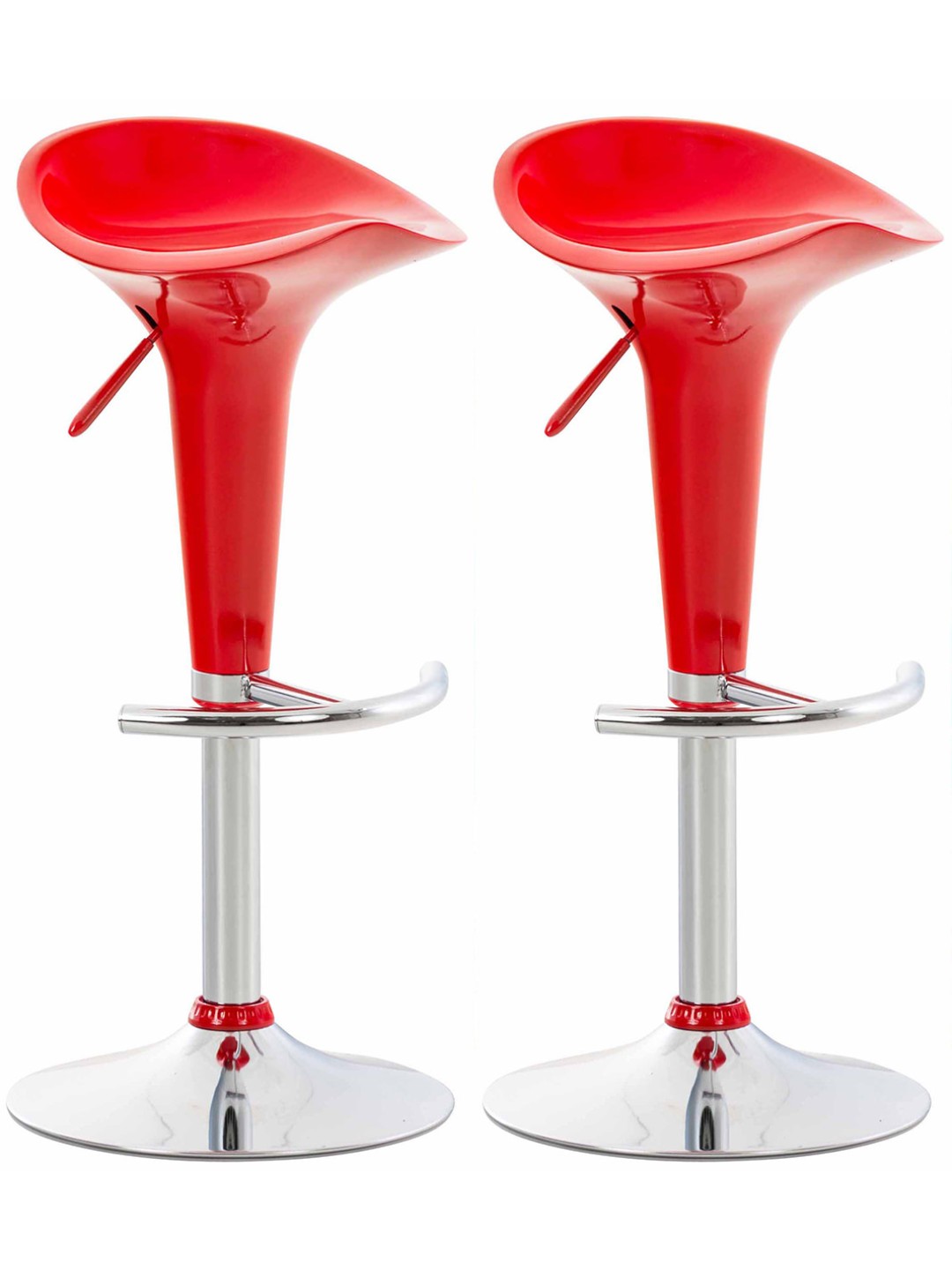 Lot de 2 tabourets de bar Saddle, rouge