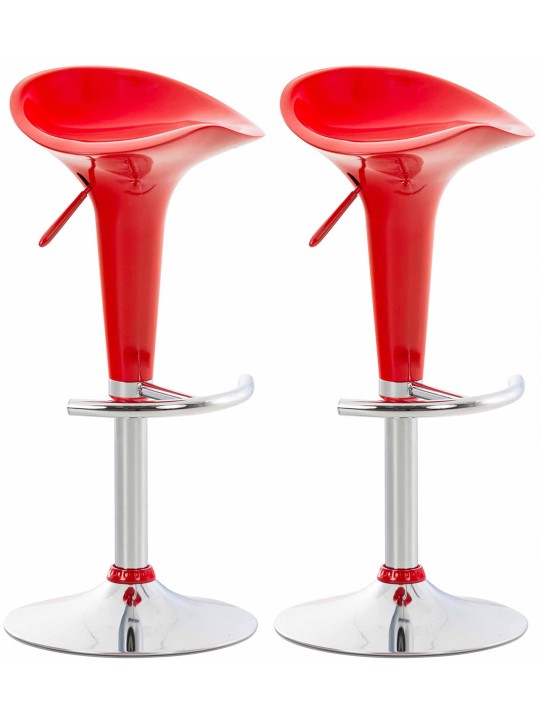 Lot de 2 tabourets de bar Saddle, rouge