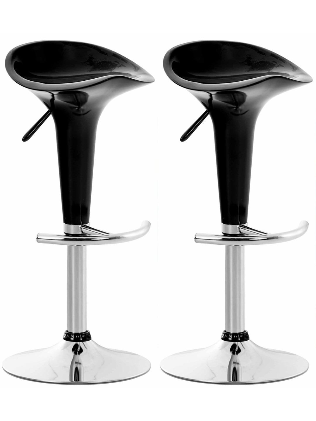 Lot de 2 tabourets de bar Saddle, noir