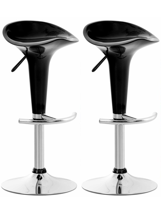 Lot de 2 tabourets de bar Saddle, noir