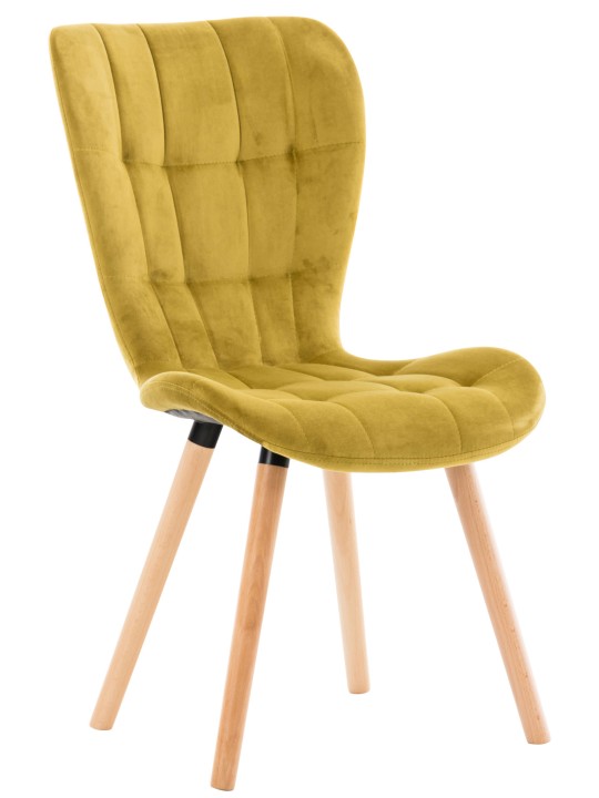 Chaise Elda velours, jaune