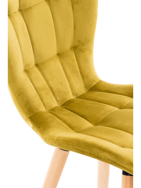 Chaise Elda velours, jaune