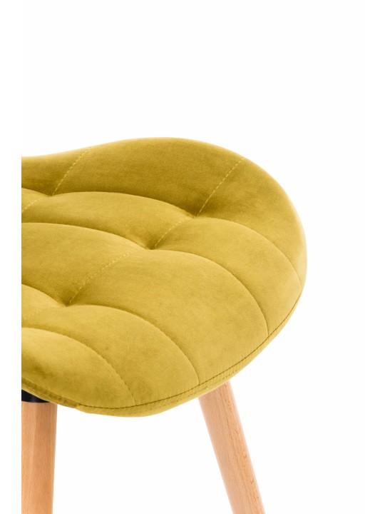 Chaise Elda velours, jaune