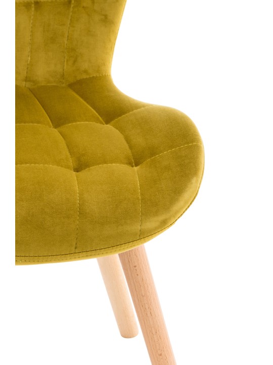 Chaise Elda velours, jaune