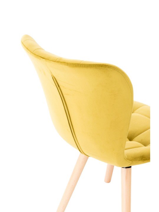 Chaise Elda velours, jaune