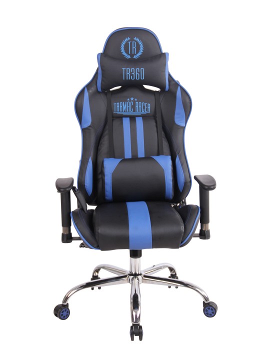 Chaise de bureau Limit XM simili cuir, noir/bleu