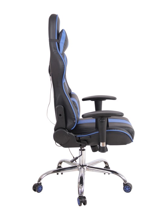 Chaise de bureau Limit XM simili cuir, noir/bleu