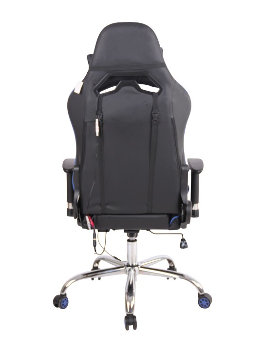 Chaise de bureau Limit XM simili cuir, noir/bleu