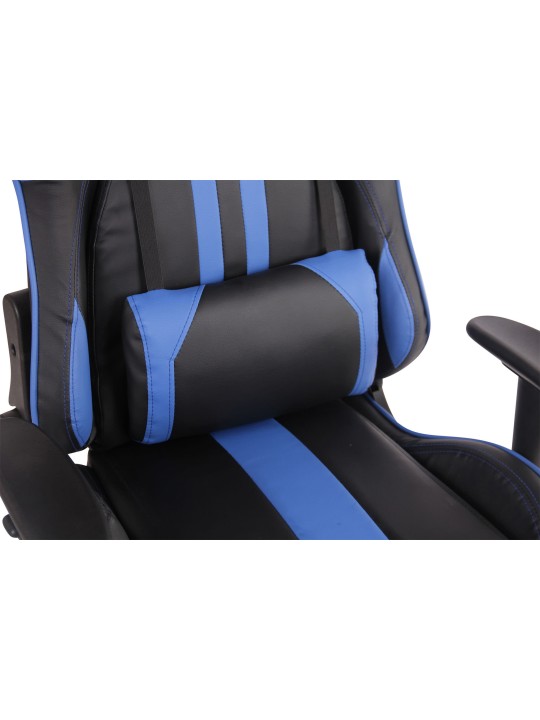 Chaise de bureau Limit XM simili cuir, noir/bleu