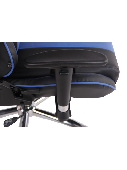 Chaise de bureau Limit XM simili cuir, noir/bleu