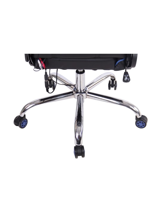 Chaise de bureau Limit XM simili cuir, noir/bleu