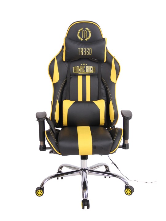 Chaise de bureau Limit XM simili cuir, noir/jaune