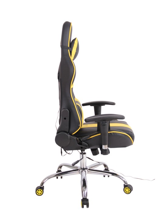 Chaise de bureau Limit XM simili cuir, noir/jaune