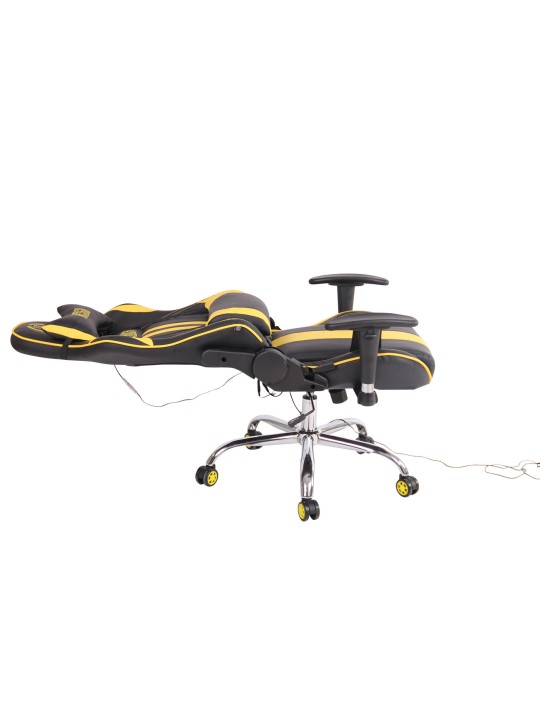 Chaise de bureau Limit XM simili cuir, noir/jaune