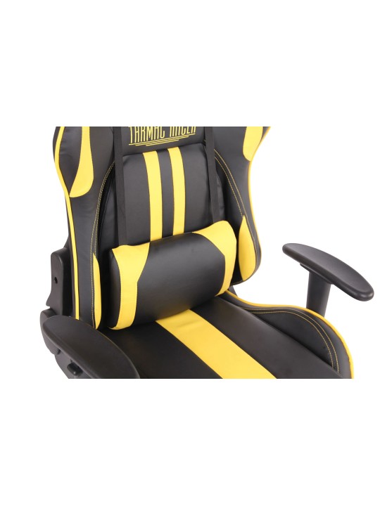 Chaise de bureau Limit XM simili cuir, noir/jaune