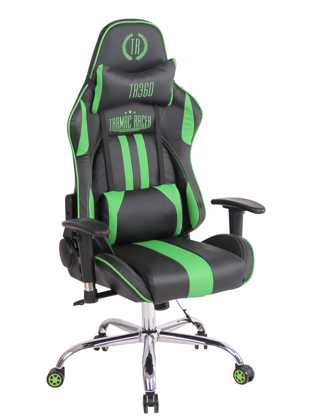 Chaise de bureau Limit XM simili cuir, noir/vert