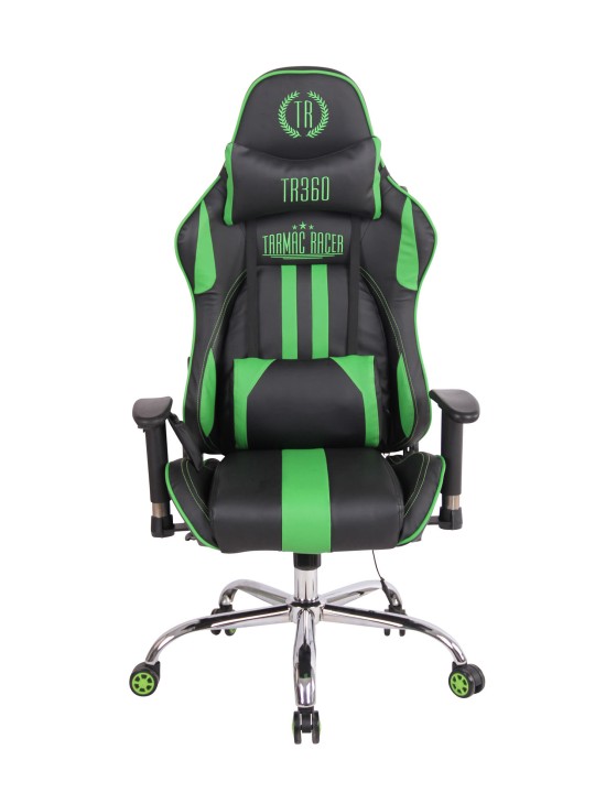 Chaise de bureau Limit XM simili cuir, noir/vert