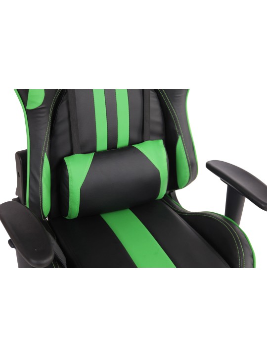 Chaise de bureau Limit XM simili cuir, noir/vert