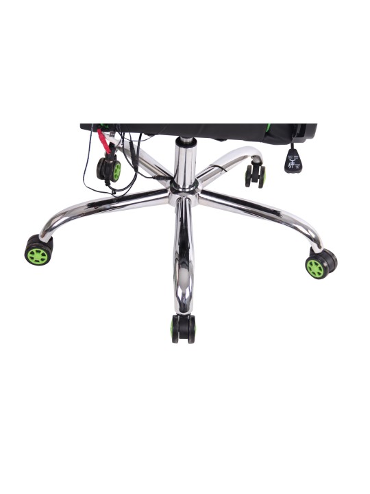 Chaise de bureau Limit XM simili cuir, noir/vert