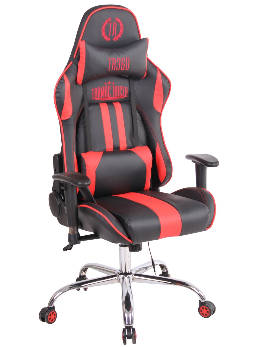 Chaise de bureau Limit XM simili cuir, noir/rouge