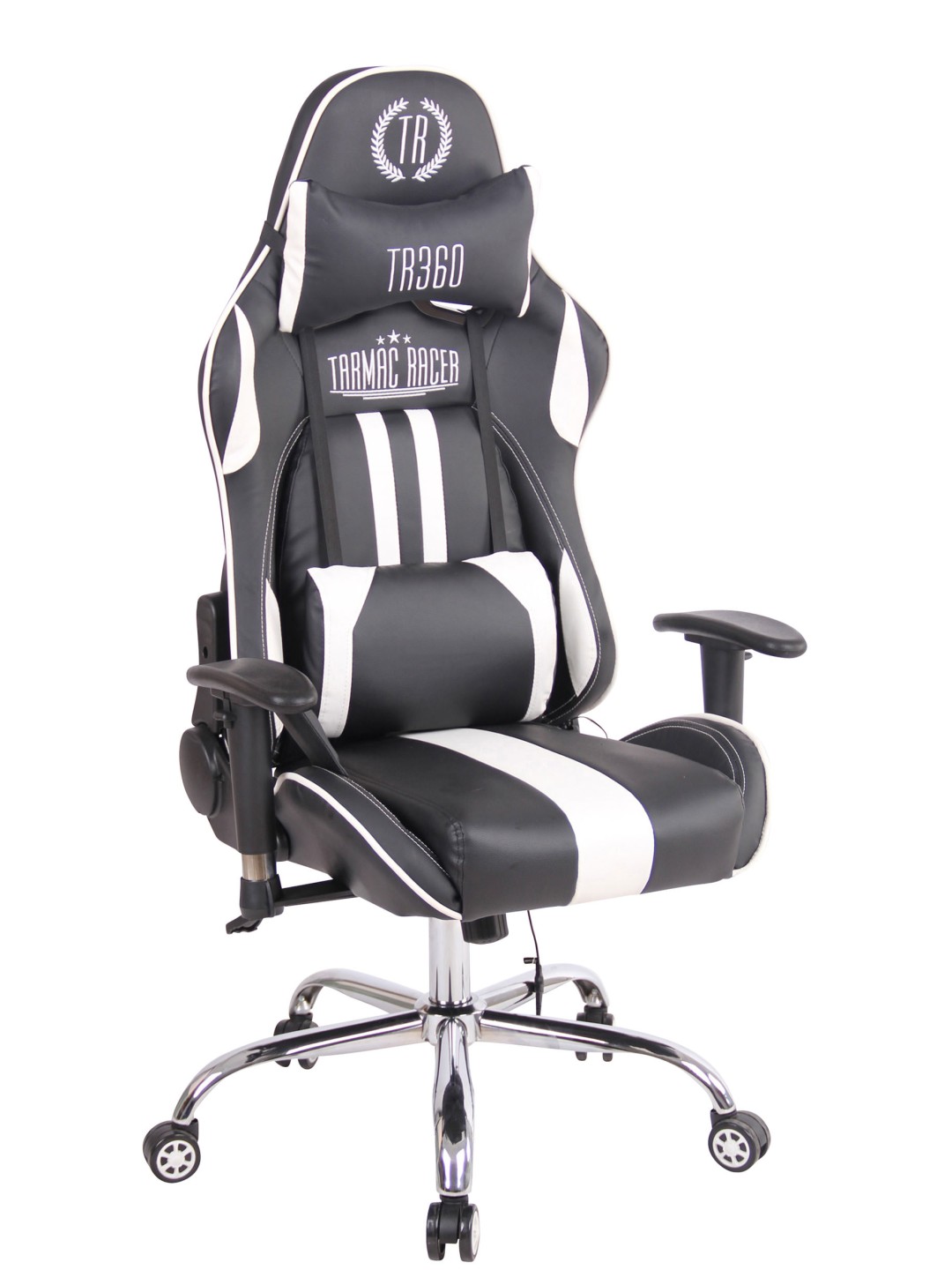 Chaise de bureau Limit XM simili cuir, noir/blanc