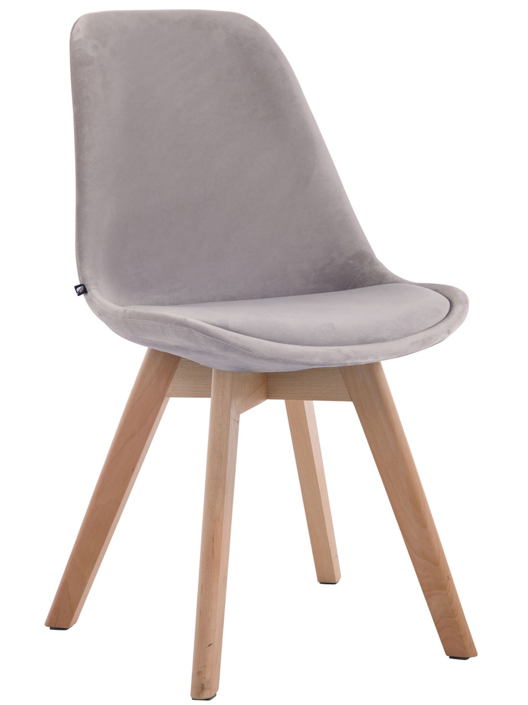 Chaise visiteur Borneo V2 velours naturel, gris