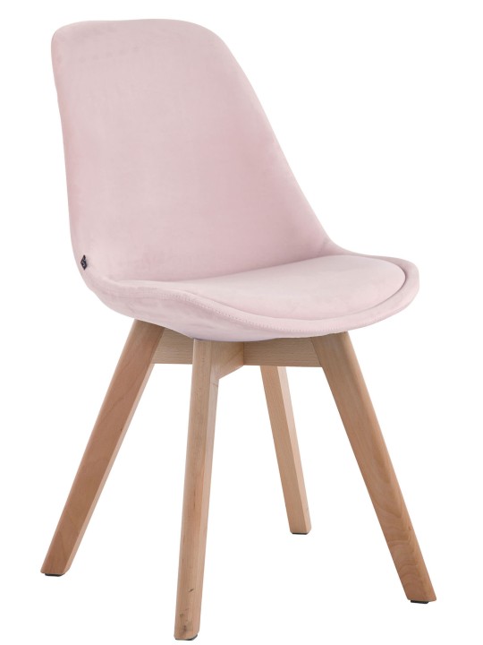Chaise visiteur Borneo V2 velours naturel, rose Chaise visiteur Borneo V2 velours naturel, rose