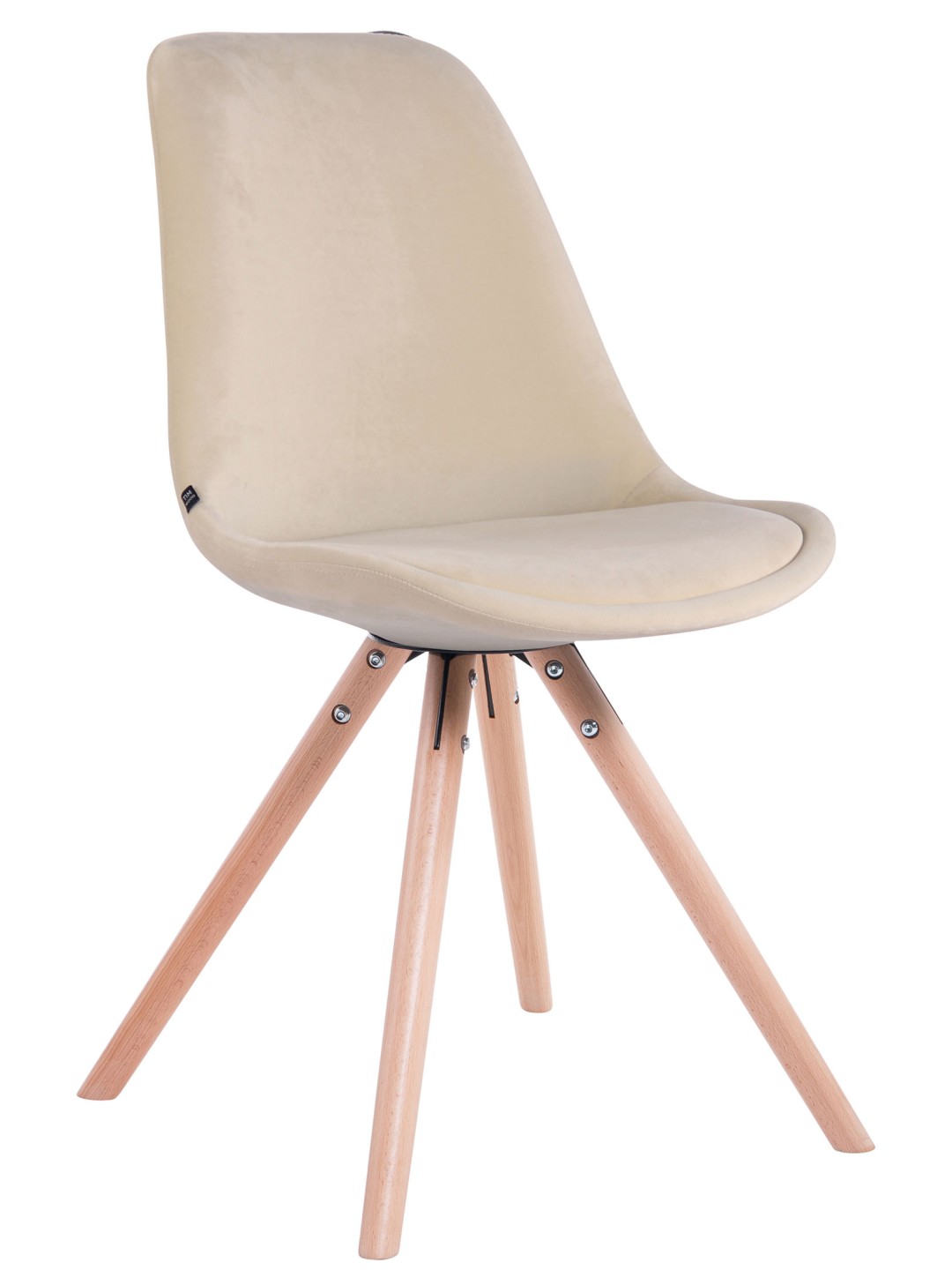 Chaise visiteur Toulouse velours rond naturel, crème