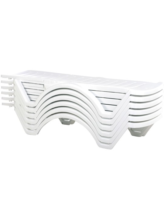 Lot de 10 bains de soleil Aqua, blanc